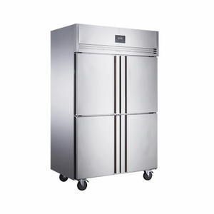 -15~-5℃/-5~5℃ Enfriamiento estático 4 puertas sólidas Refrigerador vertical de doble temperatura Refrigerador comercial 