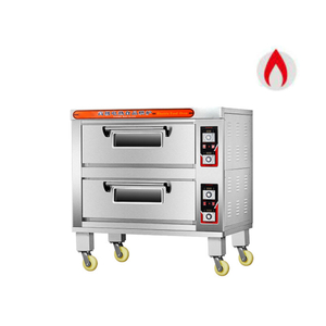 Horno de cubierta automático a gas comercial de 2 pisos